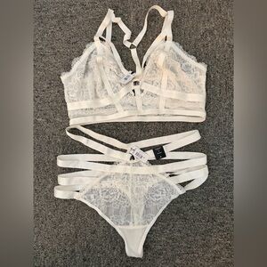 Torrid Cream Lace Bralette and Panty Set